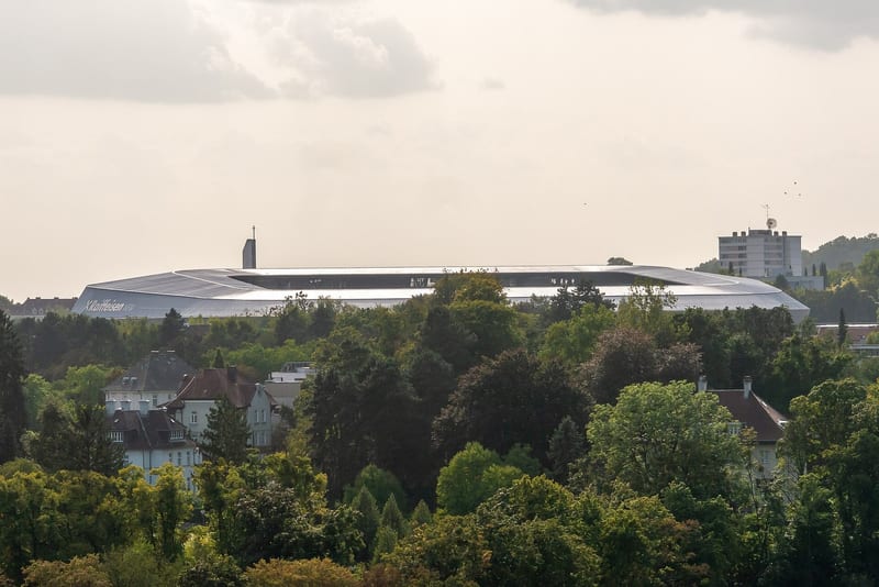 Raiffeisen Arena in Linz, Austria, the venue for LASK's Champions League match against Liverpool.