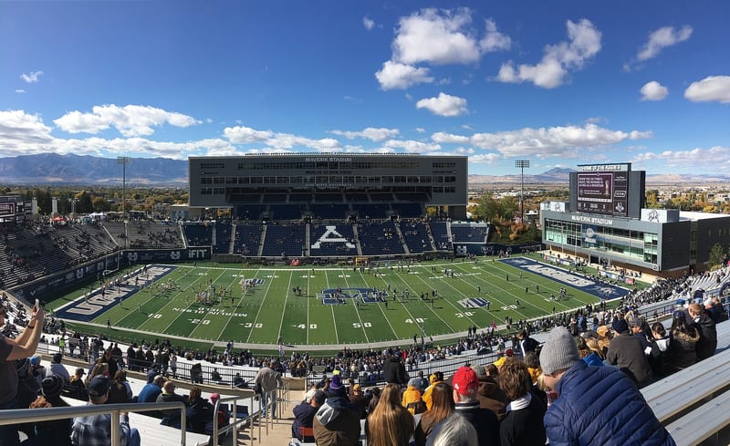Maverik Stadium in Logan, Utah, where the game is scheduled to be played.